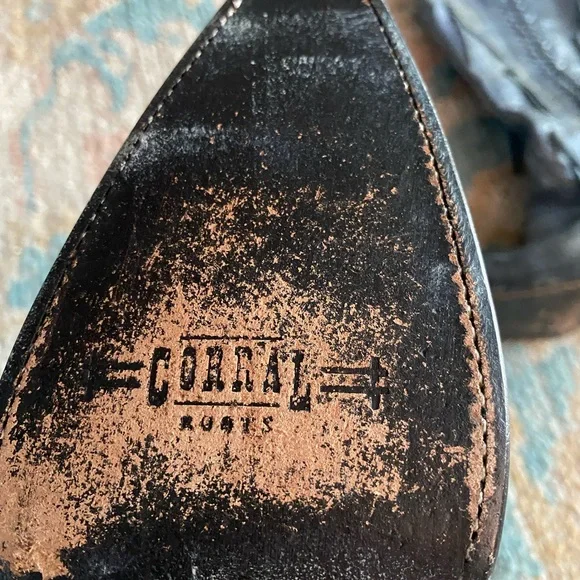 Corral Rustic Distressed Gray Fringe Tassel Cowgirl Boots Size 8 - Picture 2 of 7